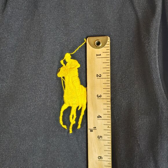 Polo Ralph Lauren Big Pony #3 Black Short Sleeve Rugby Shirt Custom Fit Large XL - Picture 5 of 16